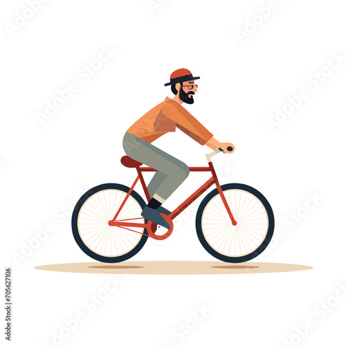 Fototapeta Naklejka Na Ścianę i Meble -  Man riding bycicle illustration vector