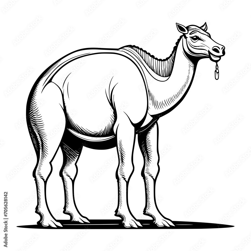 Vector Illustration of a  Camel