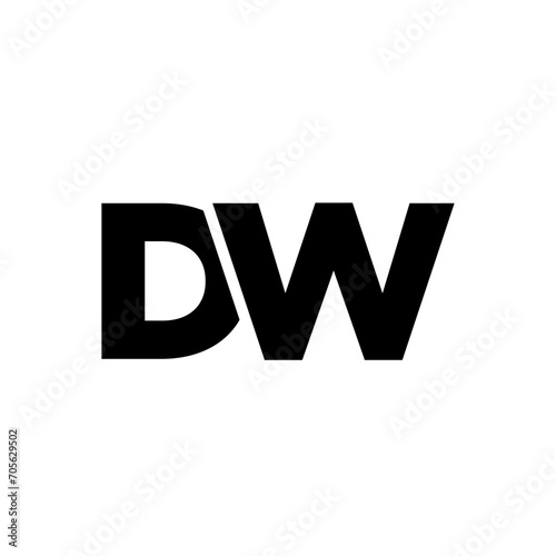 Letter D and W, DW logo design template. Minimal monogram initial based logotype.