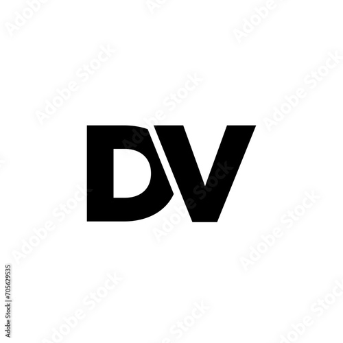 Letter D and V, DV logo design template. Minimal monogram initial based logotype.