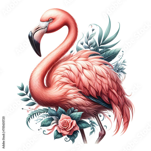 Whimsical Flamingo Bird PNG Clip Art Design - Perfect for Tattoos, Tumblers, Logos and More © Mr.Pancho Store