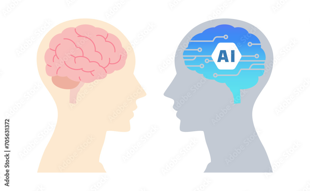 AI/人工知能と人間のイメージ