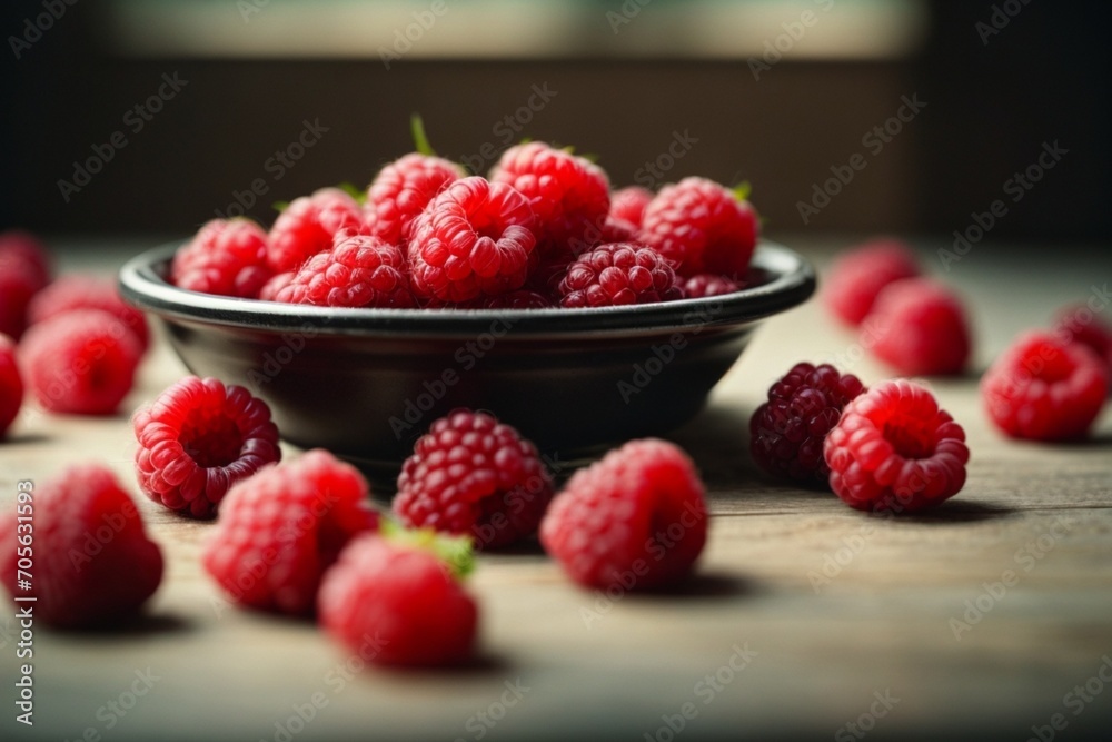 raspberries on a plate raspberries on a plate
