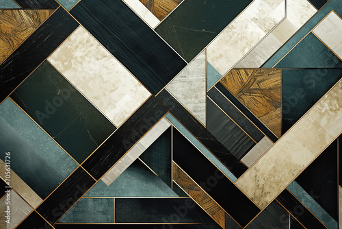 abstract background of ceramic wall tiles with geometric pattern. Generative Ai