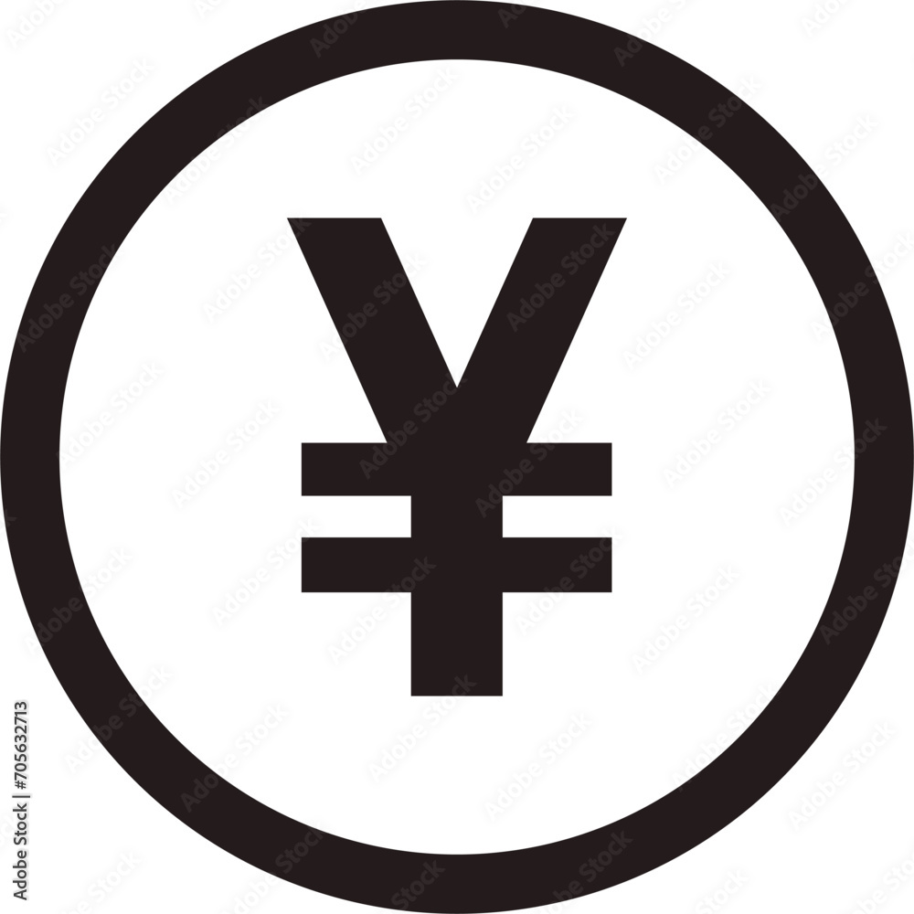 Vector illustration. Yen, currency symbol, financial icon isolated on transparent background for app or website, vector sign. Vector illustration. Yen, currency symbol, financial icon isolated on transparent background for app or website, vector sign.