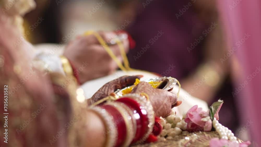 The hands of an Indian groom radiate beauty and tell the tale of timeless tradition.High quality footage The hands of an Indian groom radiate beauty and tell the tale of timeless tradition.High quality footage