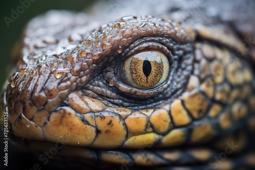 close-up of a komodo dragons eye