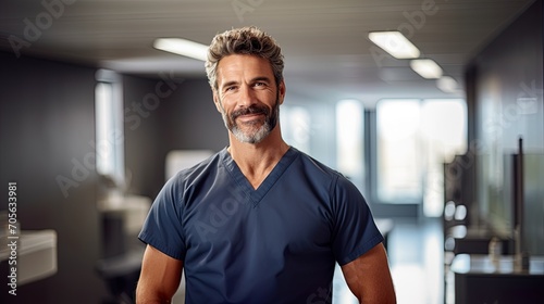 Confident Male Nurse in Modern Healthcare Setting
