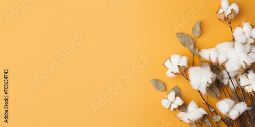 spring flowers on a white background,Dry cotton flower,Cotton flowers on a white background. minimalism, background, soft focus.A brown table with a bunch of cotton flowers on it,Natural stem of cotto photo