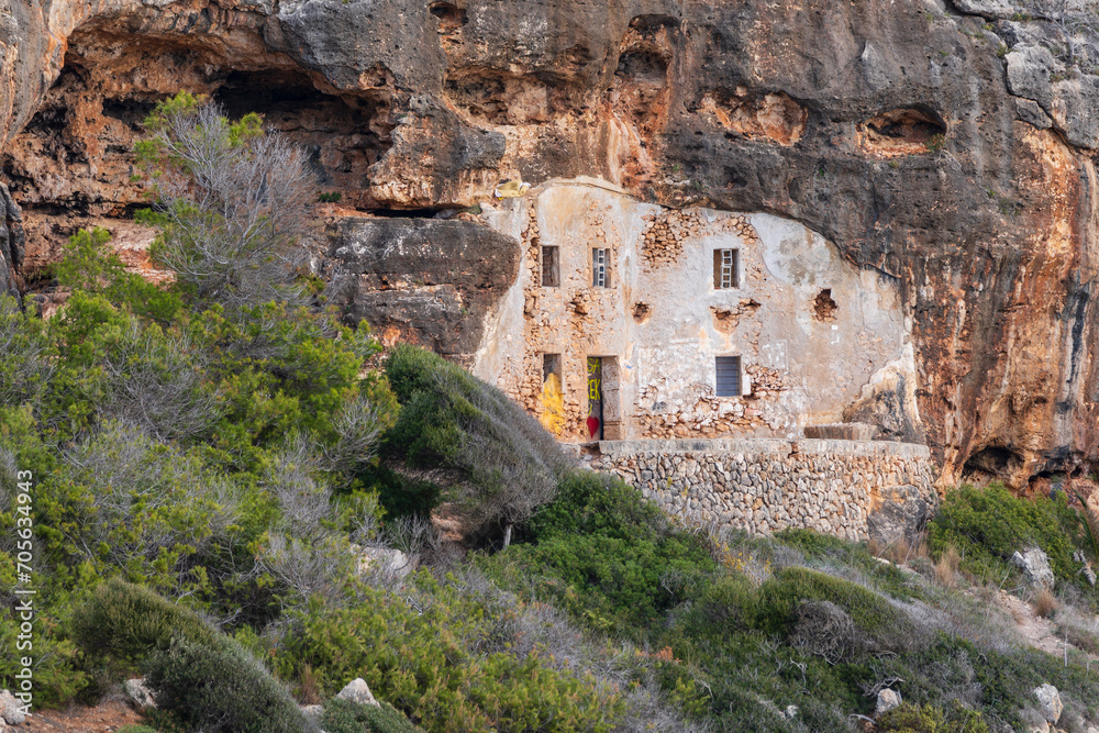 Cala Murada, troglodyte house, Manacor, Majorca, Balearic Islands, Spain