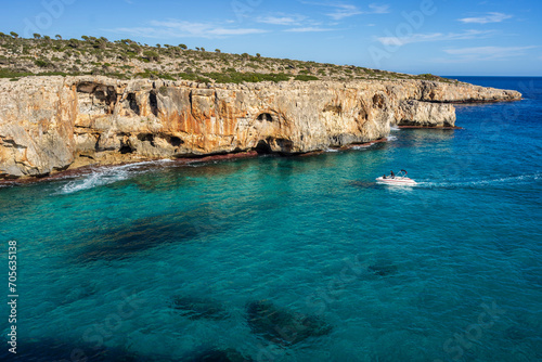 Fotografie Cala Sequer, Manacor coast, Majorca, Balearic Islands, Spain