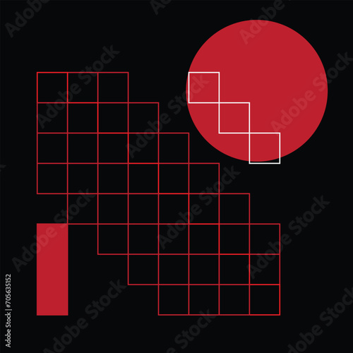 background geometric grid illustration vector red (ID: 705635152)