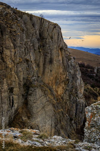 View from The Stolo rock phenomenon track. It is the jewel in the crown of Ponor Mountain. It is located near Svoge, Bulgaria on the road from Sofia to Montana (about 50 km from Sofia). 