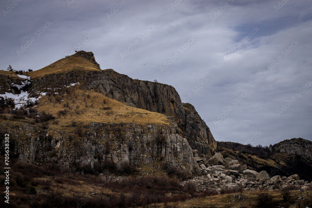 View from The Stolo rock phenomenon track. It is the jewel in the crown of Ponor Mountain. It is located near Svoge, Bulgaria on the road from Sofia to Montana (about 50 km from Sofia). 