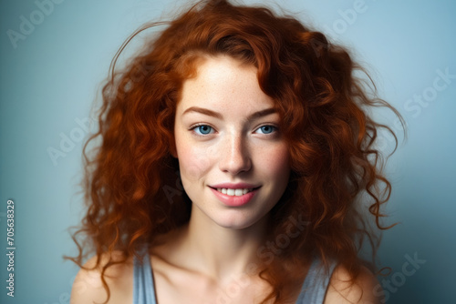 Woman with red hair is smiling for the camera.