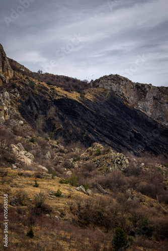 View from The Stolo rock phenomenon track. It is the jewel in the crown of Ponor Mountain. It is located near Svoge, Bulgaria on the road from Sofia to Montana (about 50 km from Sofia). 