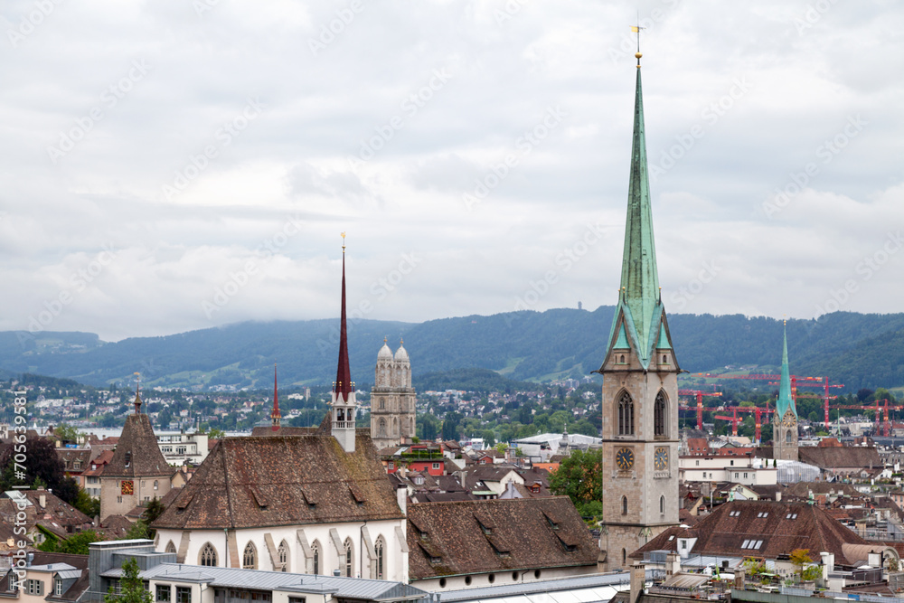 Obraz premium Aerial view of the Zurich Central Library