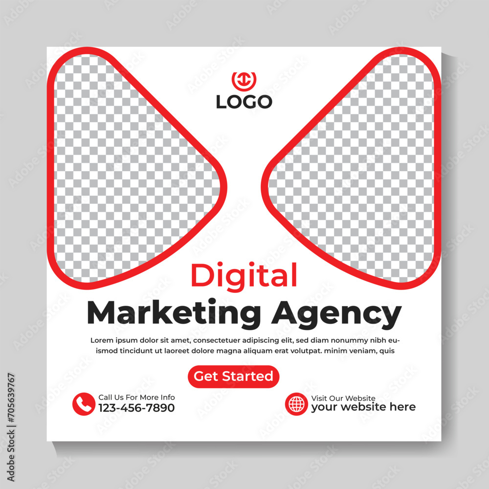 Corporate modern digital marketing agency social media post design