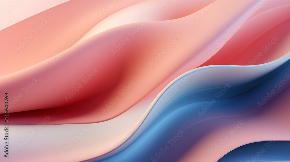 Abstract 3d wavy smooth background. Multicolor pastel colour palette. Aesthetic concept. Generative AI Abstract 3d wavy smooth background. Multicolor pastel colour palette. Aesthetic concept. Generative AI
