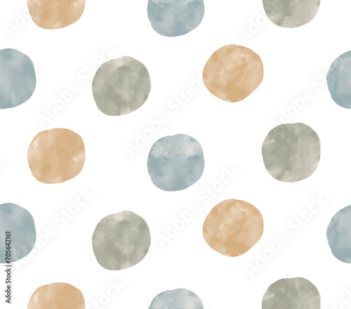 Vector Watercolor Rounds Pattern.