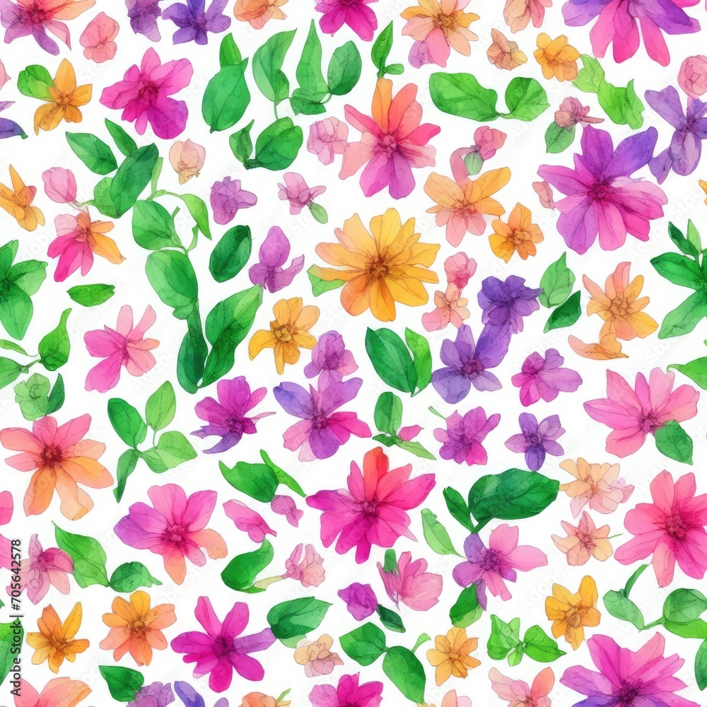 Flowers. Abstract seamless pattern. AI generated. Flowers. Abstract seamless pattern. AI generated.