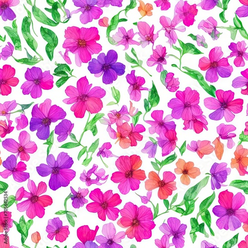 Flowers. Abstract seamless pattern. AI generated. © homeworlds