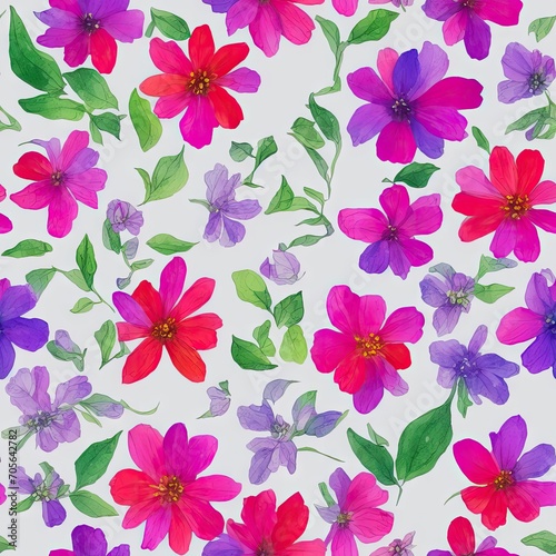 Flowers. Abstract seamless pattern. AI generated.