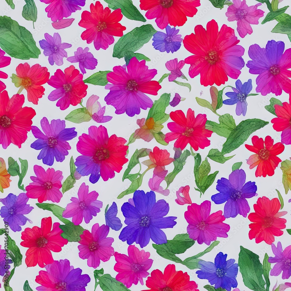 Flowers. Abstract seamless pattern. AI generated. Flowers. Abstract seamless pattern. AI generated.