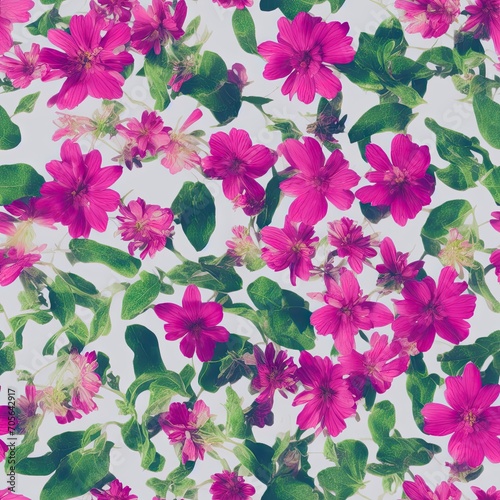 Flowers. Abstract seamless pattern. AI generated.