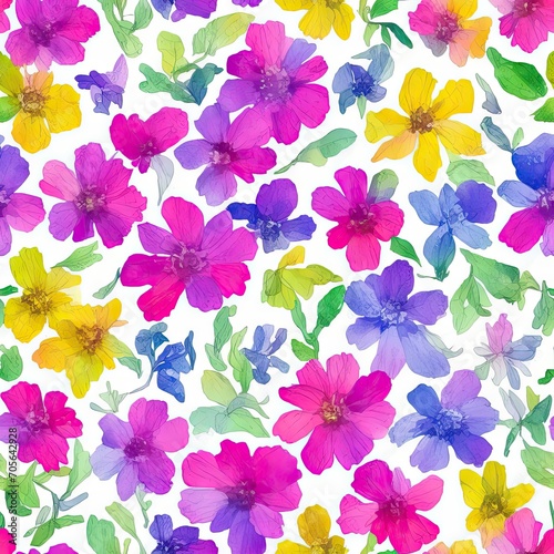 Flowers. Abstract seamless pattern. AI generated.