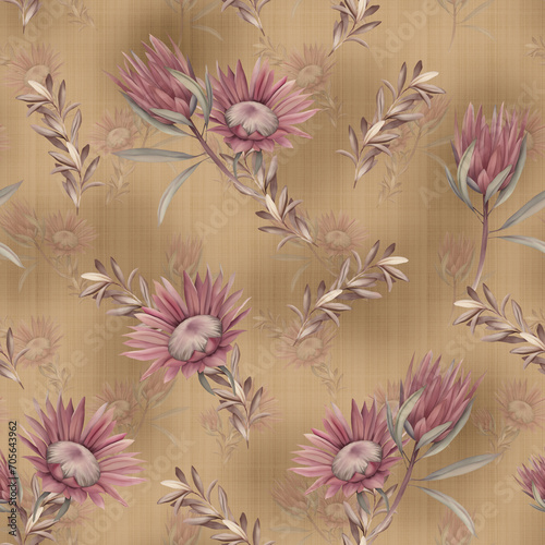 Fototapeta Naklejka Na Ścianę i Meble -  flower and Colorfull Flowers background watercolor Textile Design - illustration