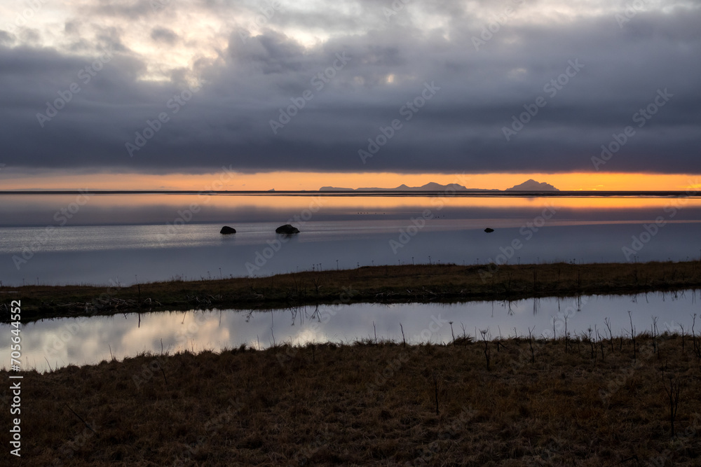 Sunset on the coast of South Iceland Sunset on the coast of South Iceland