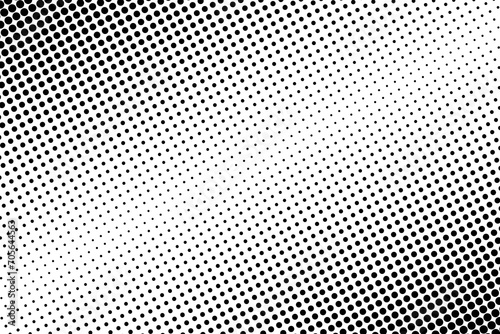 Halftone background. Black and white halftone faded gradient texture. Dotted halftone pattern fade distressed overlay. Vector illustration 