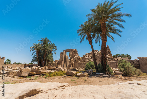antique in karnak temple without people in luxur