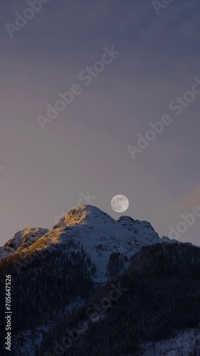 moon over the mountains
