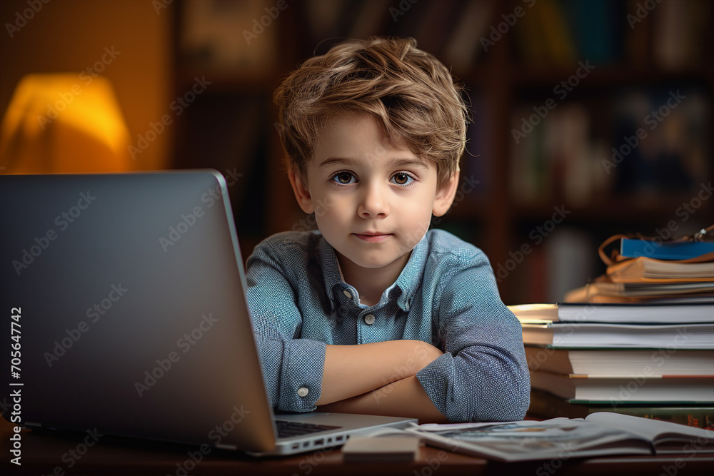 Creative graphics design generative ai collage photo of student using gadget device for studying Creative graphics design generative ai collage photo of student using gadget device for studying