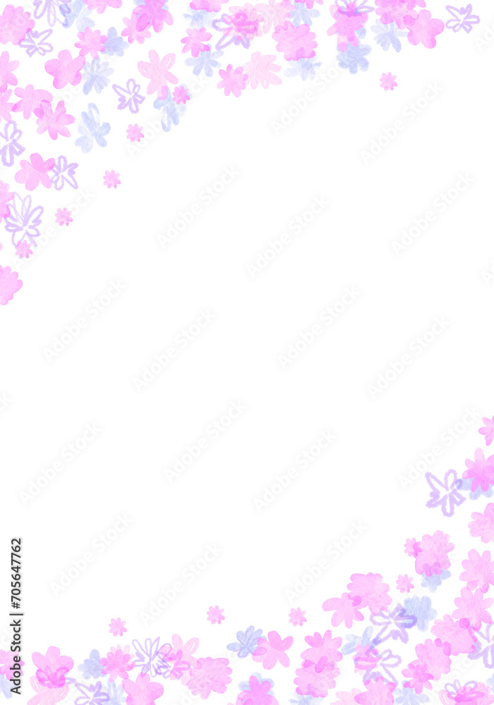 Spring watercolor floral background. Digitally hand painted PNG transparent illustration