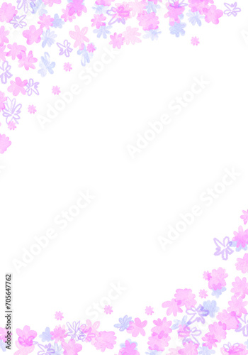 Spring watercolor floral background. Digitally hand painted PNG transparent illustration