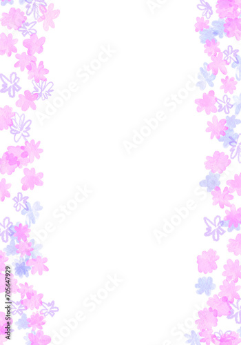 Spring watercolor floral background. Digitally hand painted PNG transparent illustration