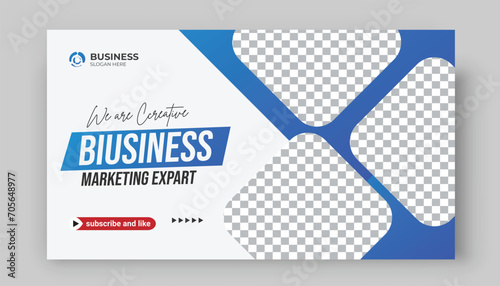 Creative YouTube video thumbnail or social media web banner and corporate YouTube thumbnail design template	