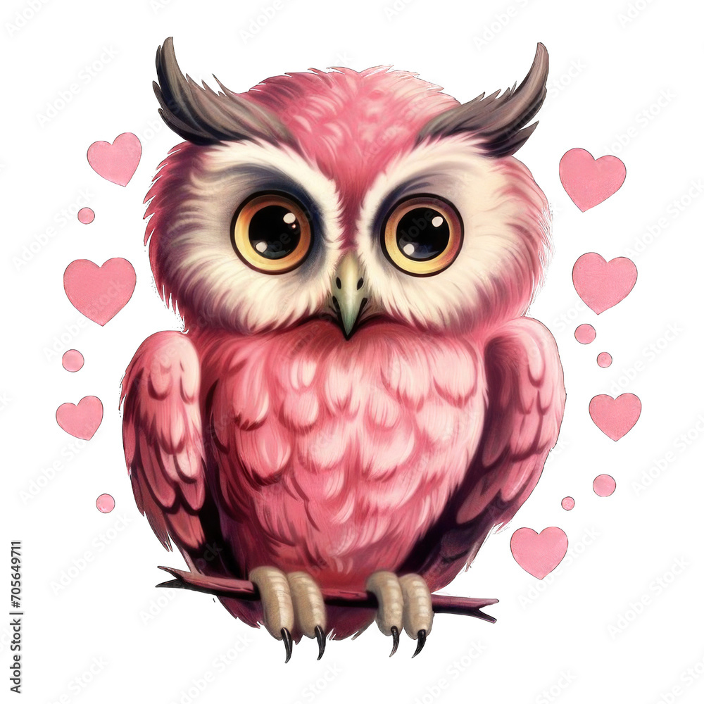 Fototapeta premium owl with heart