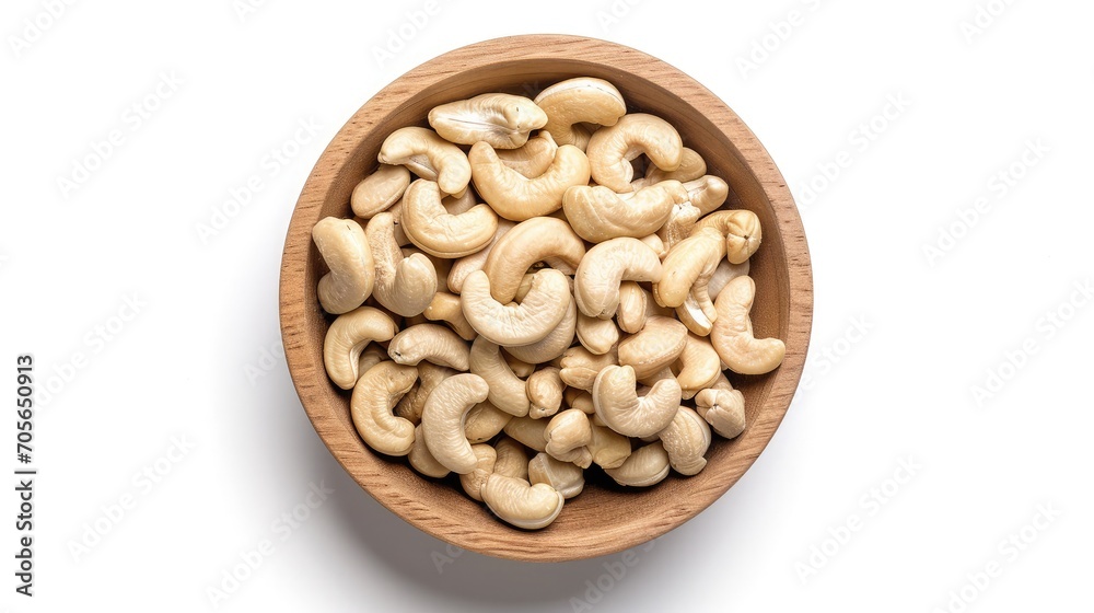 cashew nuts in wooden bowl on table background. top view. Space for text. Healthy food cashew nuts in wooden bowl on table background. top view. Space for text. Healthy food