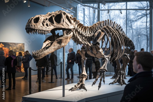 Skeleton of a dinosaur predator in a museum © Michael