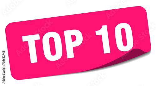 top 10 sticker. top 10 label