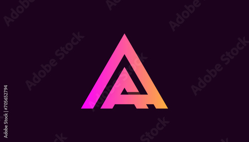 Connected AA, double A letter logo design