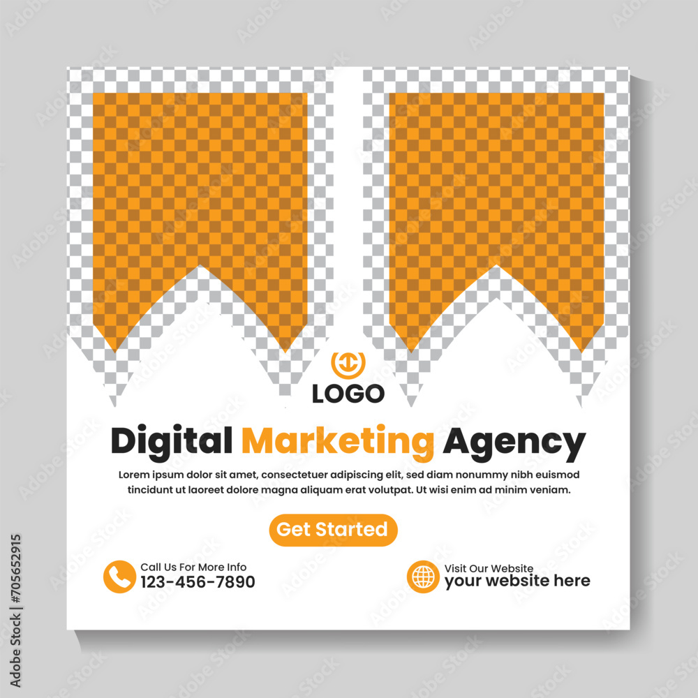 Creative modern digital marketing agency social media post design square web banner template