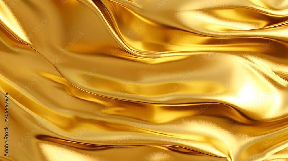 Gold Foil Background with Light Reflections

