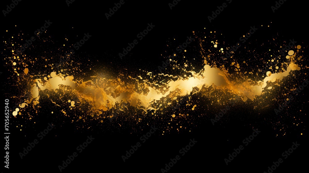 Gold Sparkle Splatter Border: Gold Foil Frame

