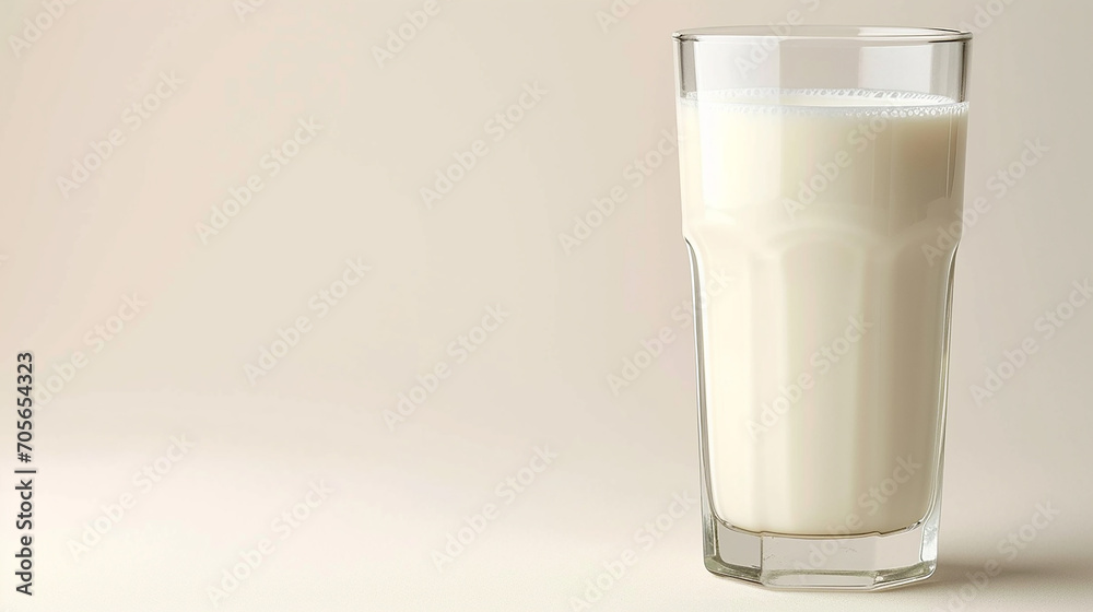 glass of milk isolated on white blank background. Made with generative ai glass of milk isolated on white blank background. Made with generative ai