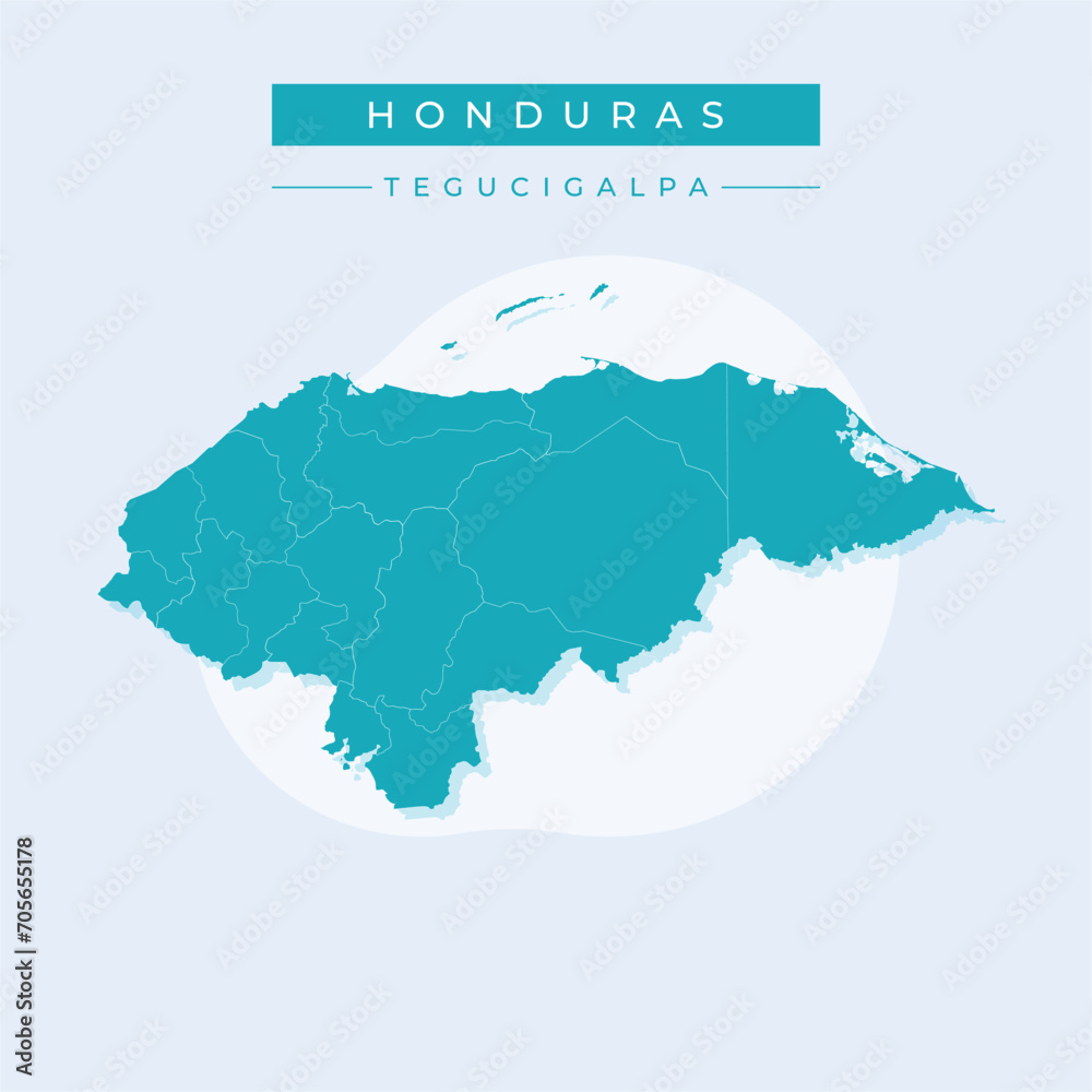 Vector illustration vector of Honduras map Honduras and Tegucigalpa